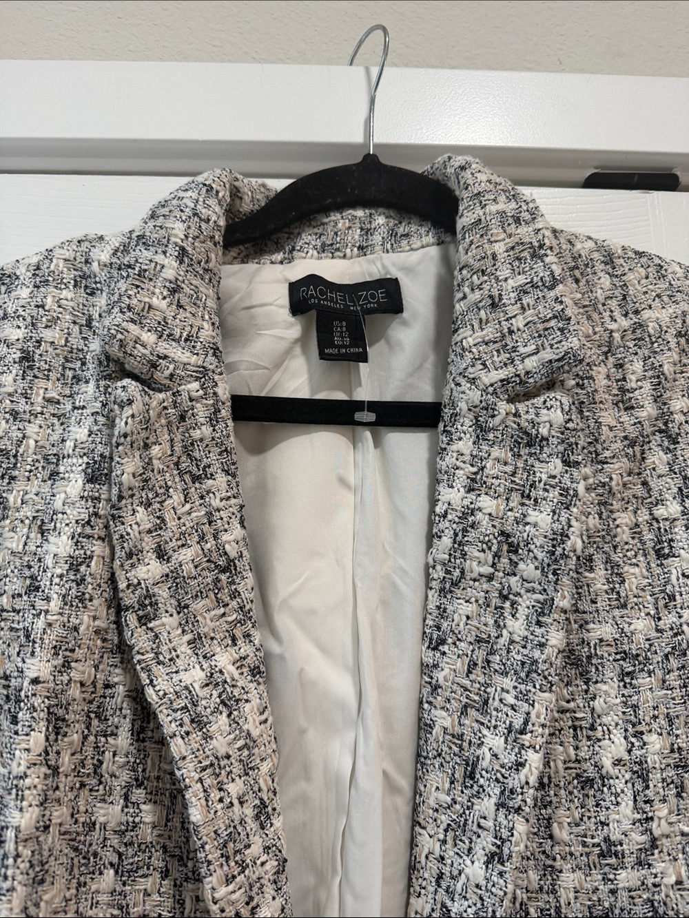 Rachel Zoe Tweed Blazer Size 8 - Picture 3 of 6